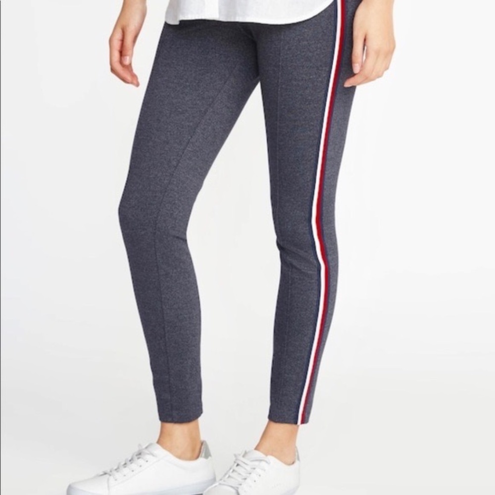 NEW Old Navy ‘Stevie’ Texture Leggings w/Side Stripe | Blue | L